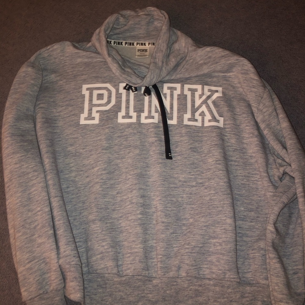 pink cowel neck sweatshirt